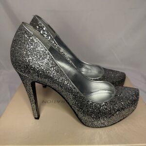 BCBG Silver Glitter Pumps Size 7.5M